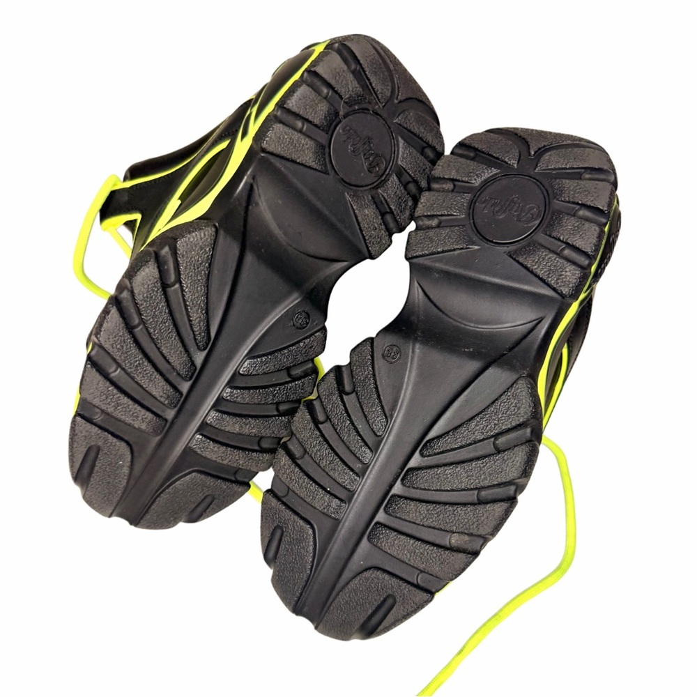 Buffalo London Platform Sneakers - Black and Neon Yellow - Picture 3 of 5